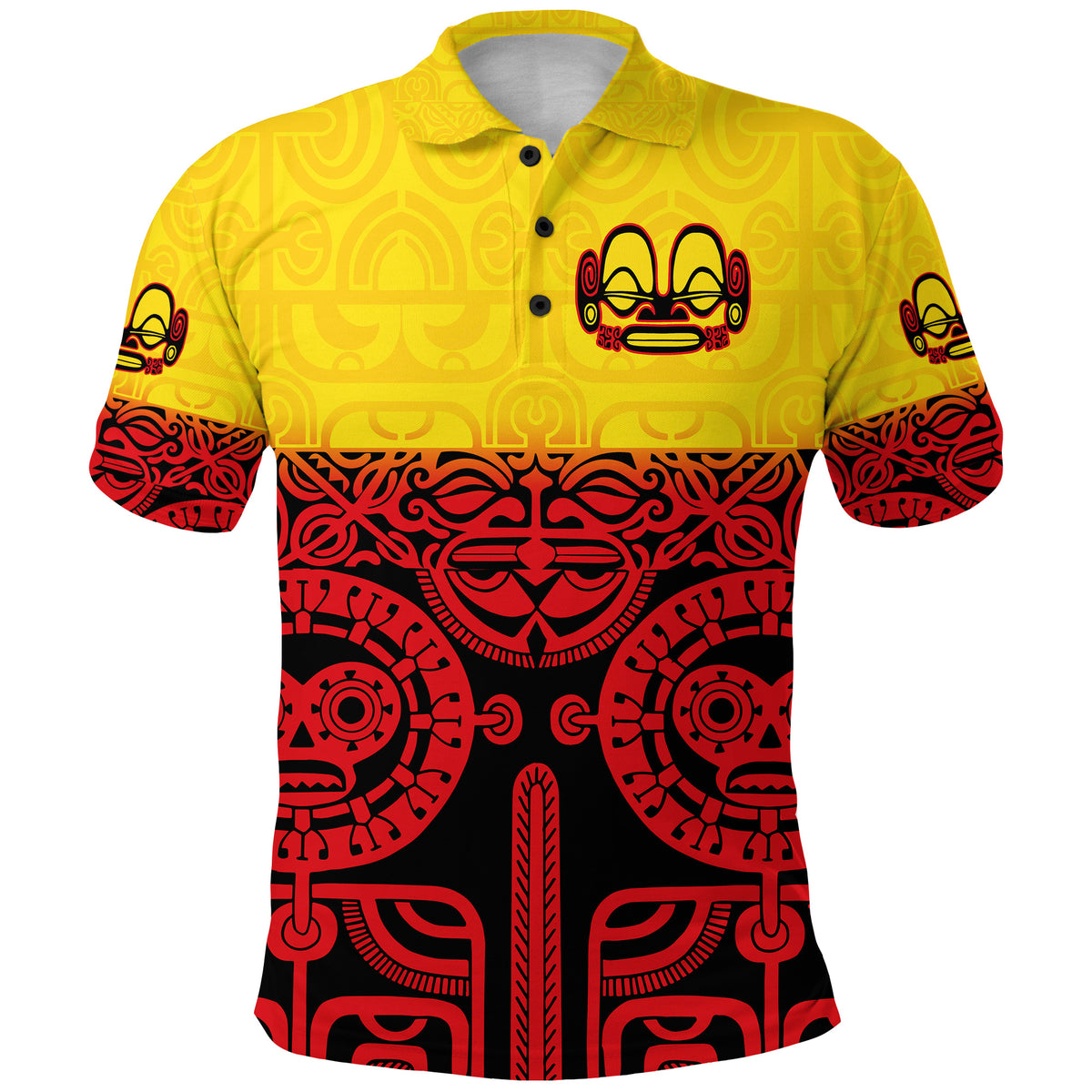Custom Marquesas Islands Polo Shirt Marquesan Tattoo Special Style Gradient Red LT8 - Polynesian Pride