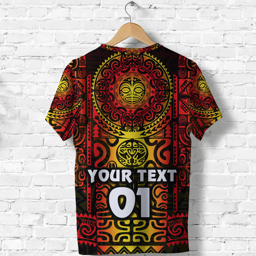 Custom Marquesas Islands T Shirt Marquesan Tattoo Unique Style Gradient Red LT8 - Polynesian Pride