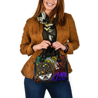 Marshall Islands Custom Personalised Shoulder Handbag - Rainbow Polynesian Pattern Crest - Polynesian Pride