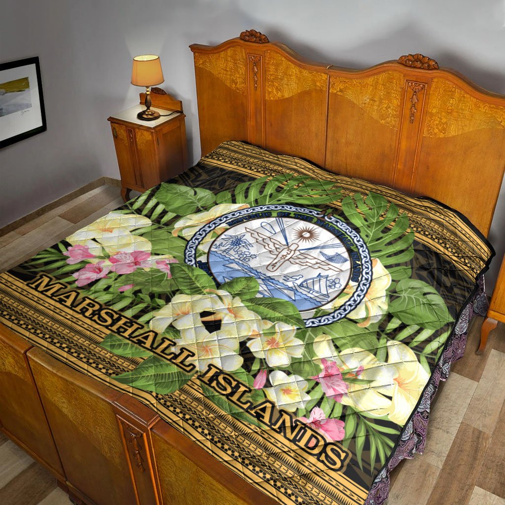 Marshall Islands Premium Quilt - Polynesian Gold Patterns Collection - Polynesian Pride