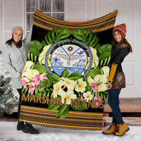 Marshall Islands Premium Blanket - Polynesian Gold Patterns Collection - Polynesian Pride