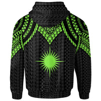 Marshall Islands Custom Hoodie Polynesian Armor Style Green - Polynesian Pride
