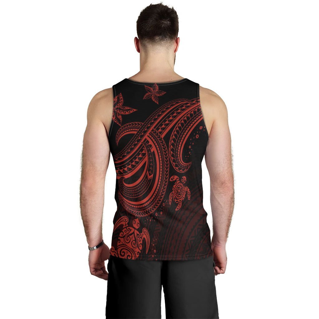 Marshall Islands Custom Personalised Men's Tank Top - Red Turtle - Polynesian Pride