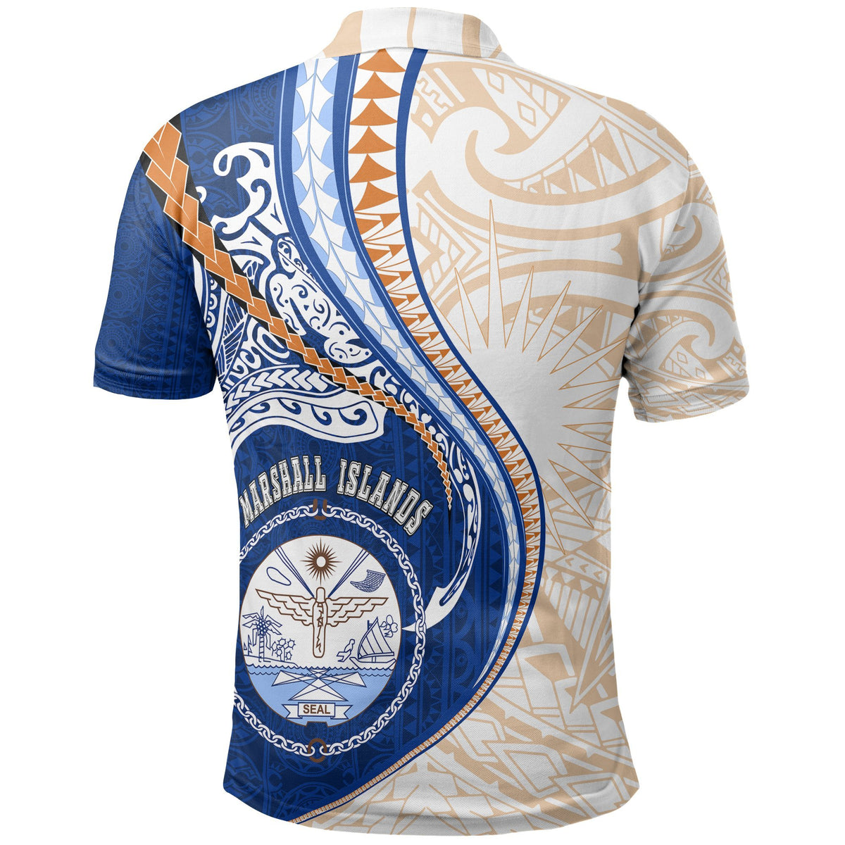Marshall Islands Polo T Shirt Marshall Islands Flag Seal Kanaloa Tatau Gen MH K7 - Polynesian Pride