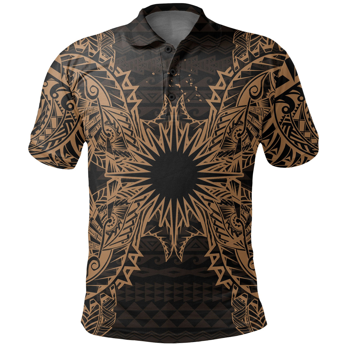 Marshall Islands Polo Shirt Marshall Islands Flag Map Polynesian Tattoo Gold Unisex Gold - Polynesian Pride