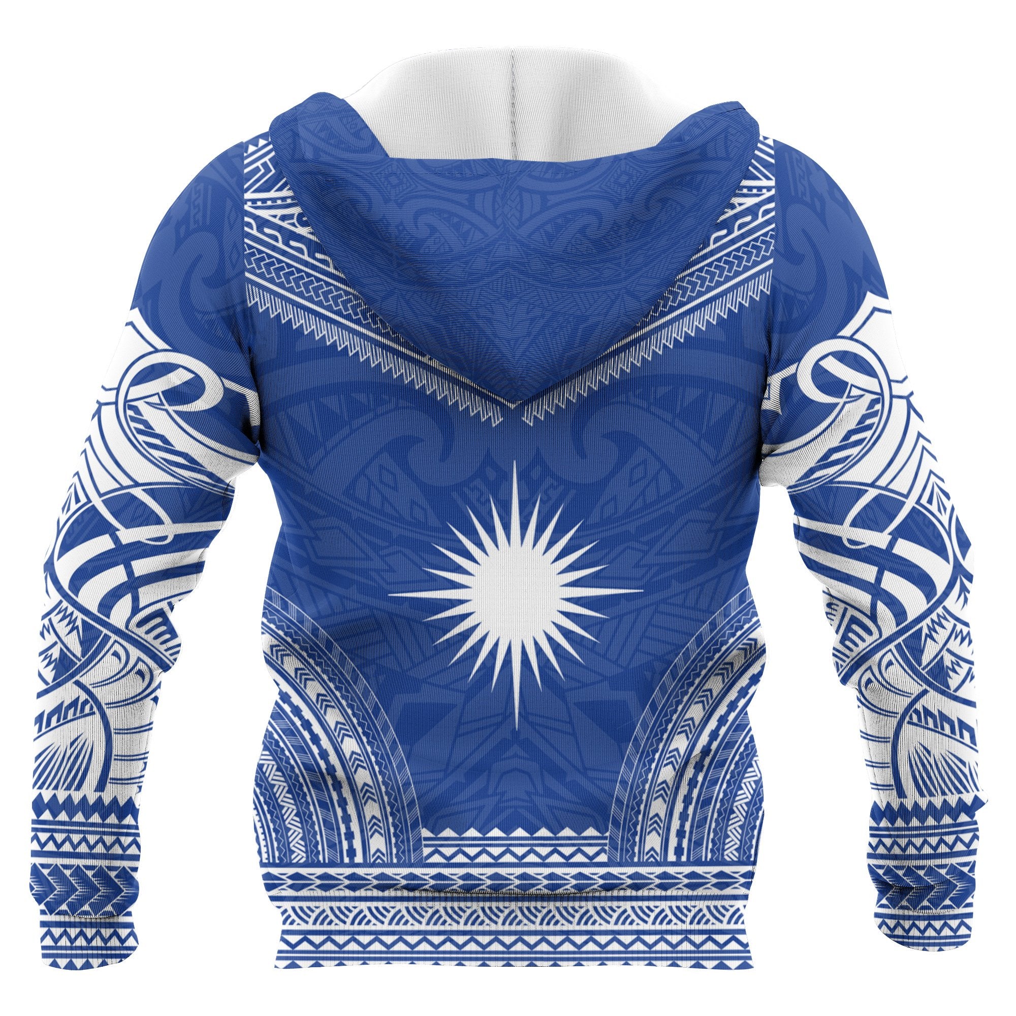 Marshall Islands Polynesian Chief Custom Zip up Hoodie Flag Version Unisex Blue - Polynesian Pride