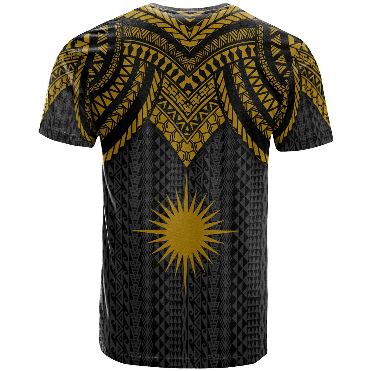 Marshall Islands T Shirt Polynesian Armor Style Gold - Polynesian Pride