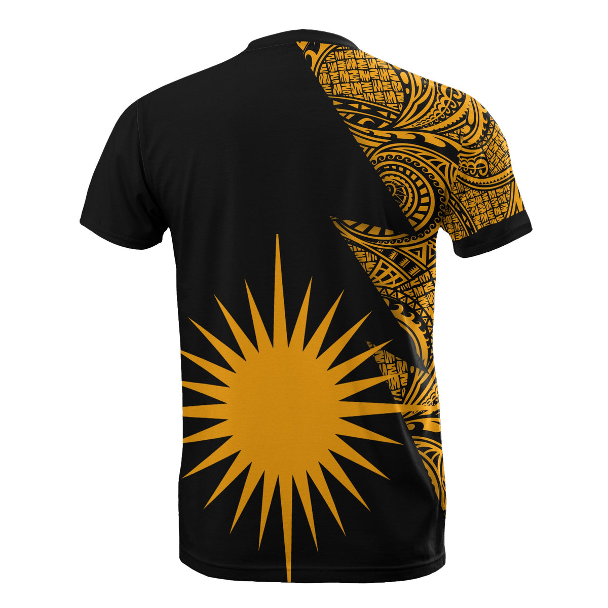 Marshall Islands Custom T Shirt Polynesian Pattern Gold Style - Polynesian Pride