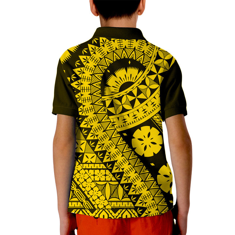 Polynesian Masi Kesa Gold Style Polo Shirt LT9 - Polynesian Pride