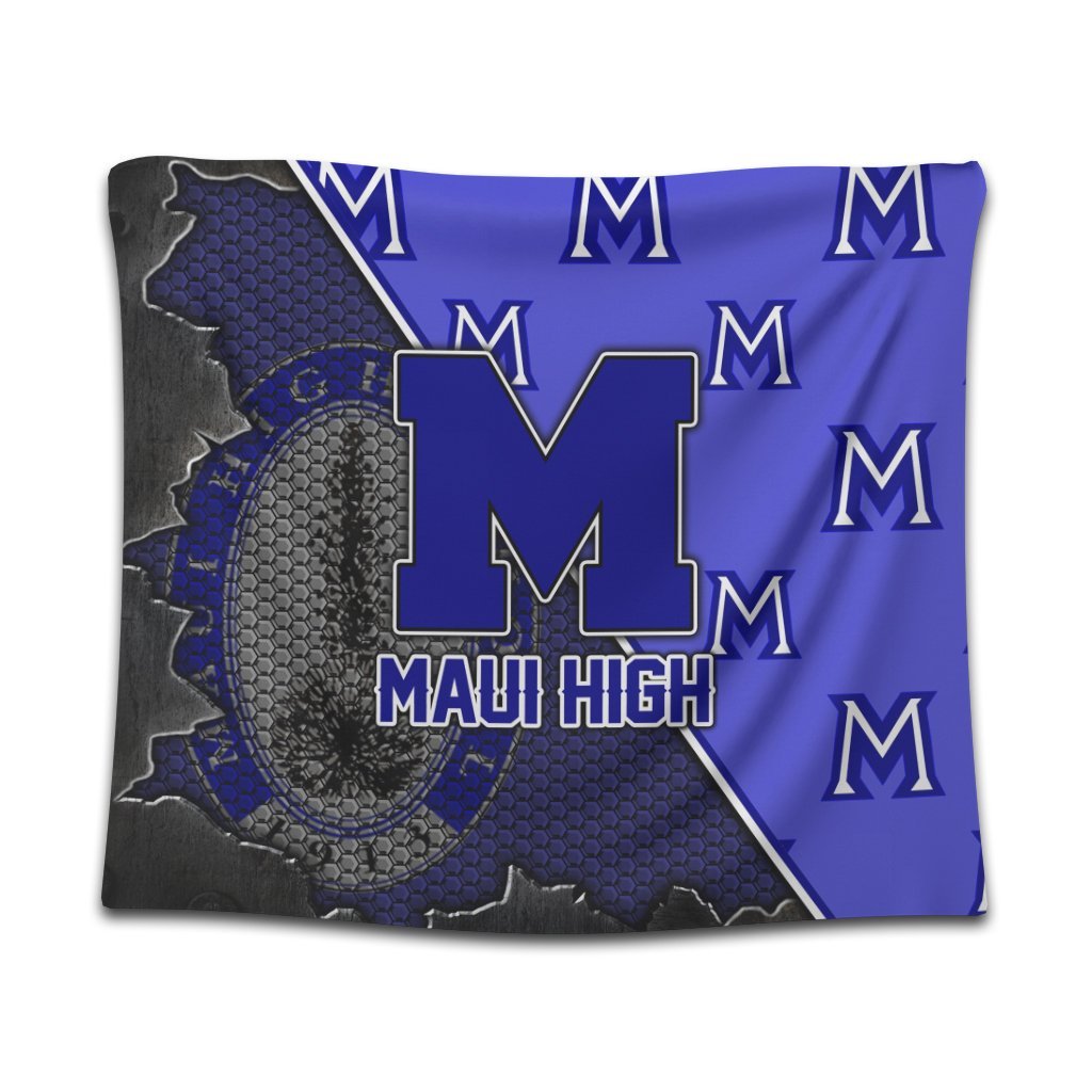 Hawaii - Maui High Tapestry - AH Wall Tapestry Large 104" x 88" Blue - Polynesian Pride