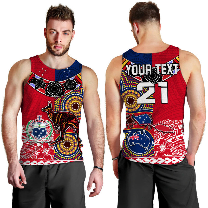 (Custom Personalised) Australia Aboriginal and Samoa Polynesian Men Tank Top Boomerang LT9 - Polynesian Pride