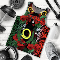 Vanuatu Penama And Hibiscus Men Tank Top LT6 Black - Polynesian Pride