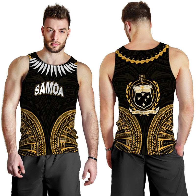 Samoa Ula Nifo Tribal Men Tank Top Gold Style LT6 - Polynesian Pride