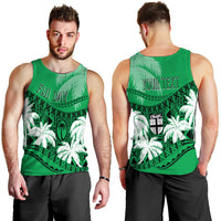 Personalised Fiji Day Men Tank Top Flying Fijians Masi Kesa Style - Green LT7 - Polynesian Pride
