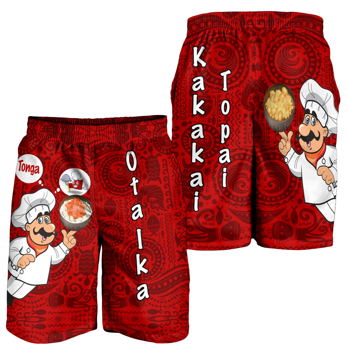 Tonga All Over Print Men's Shorts - Coconut Dishes - Polynesian Pride