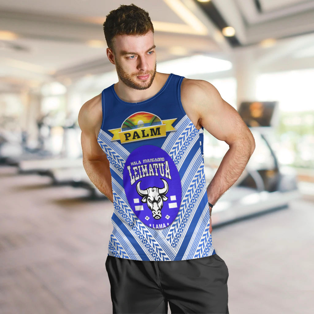 (Custom Personalised) Mate Ma'a Tonga Men Tank Top Leimatu'a Bulls Creative Style - Blue NO.1, Custom Text And Number LT8 - Polynesian Pride