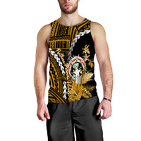Northern Mariana Islands Men Tank Top Polynesian Style Gold Color LT6 - Polynesian Pride