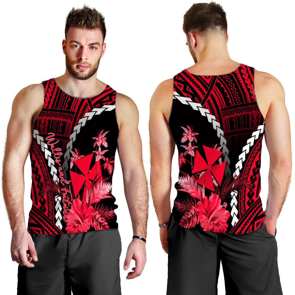 Wallis and Futuna Men Tank Top Polynesian Style Red Color LT6 - Polynesian Pride