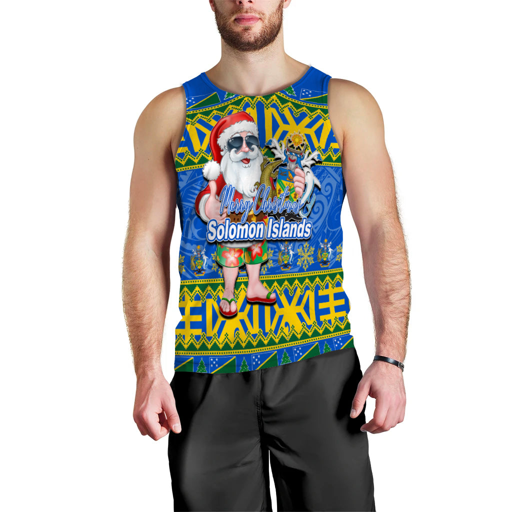 Solomon Islands Christmas Men's Tank Top Cool Santa Claus LT6 - Polynesian Pride
