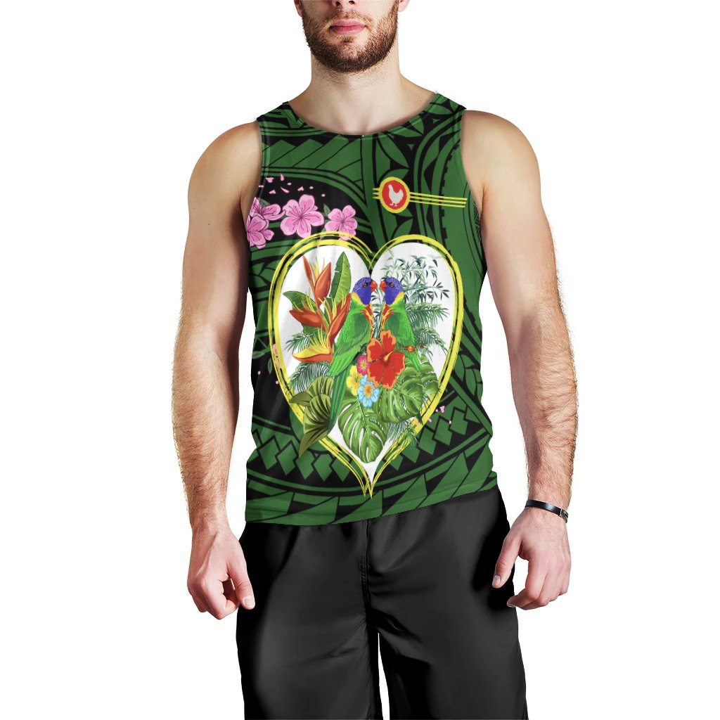 American Samoa Men's Tank Top - The Love Of Blue Crowned Lory - Polynesian Pride