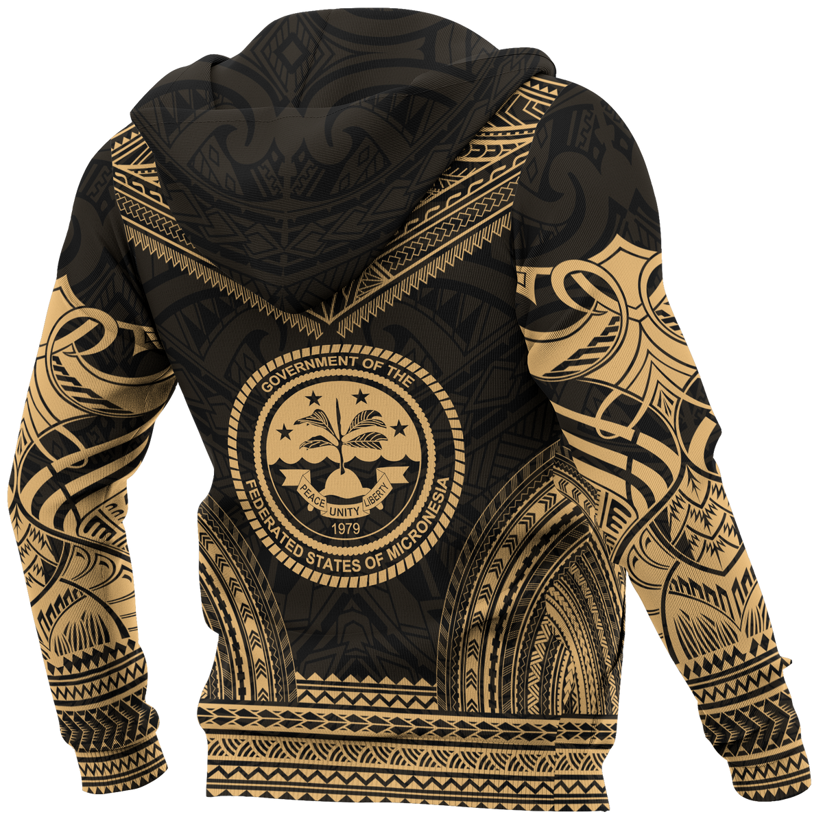 Micronesia Polynesian Chief Hoodie Gold Version - Polynesian Pride