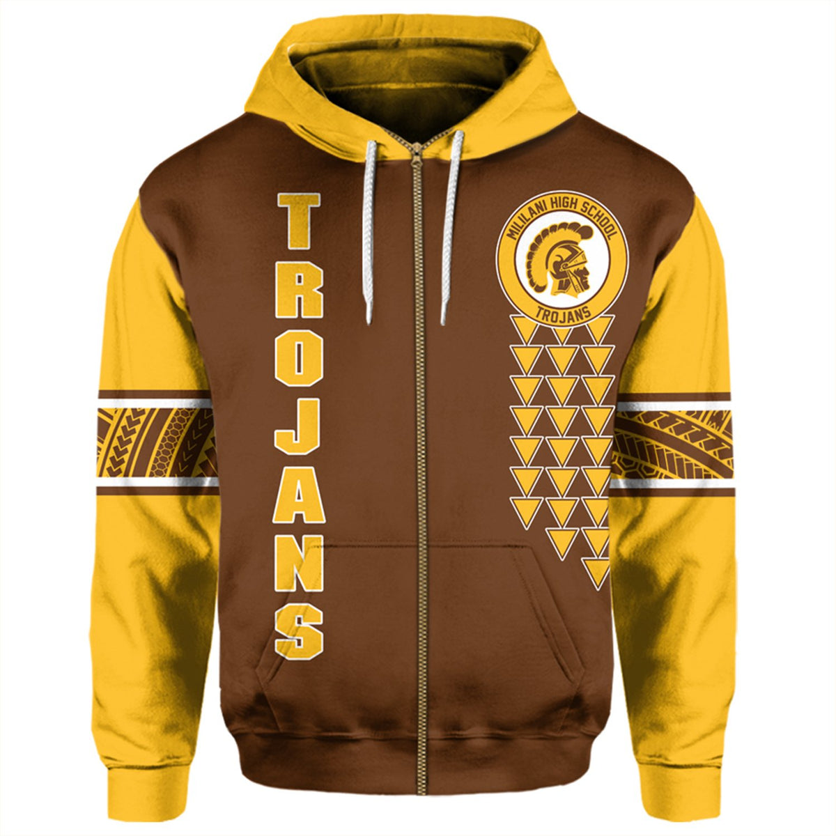 Custom Hawaii Hoodie Mililani High Custom Your Class Zip Hoodie - Polynesian Pride