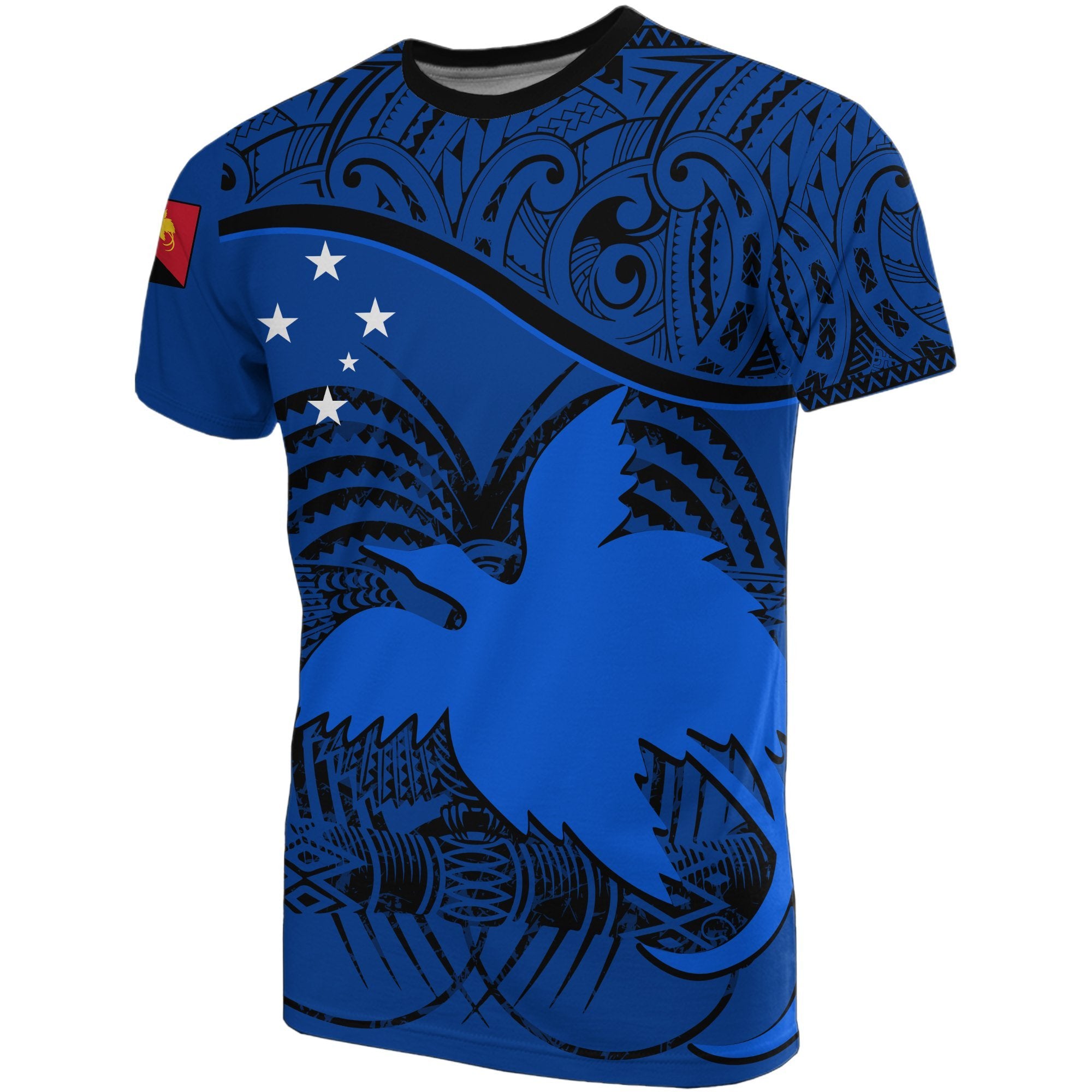 Papua New Guinea T Shirt Papua New Guinea Flag Coat Of Arms Dark Blue A02 Unisex Dark Blue - Polynesian Pride