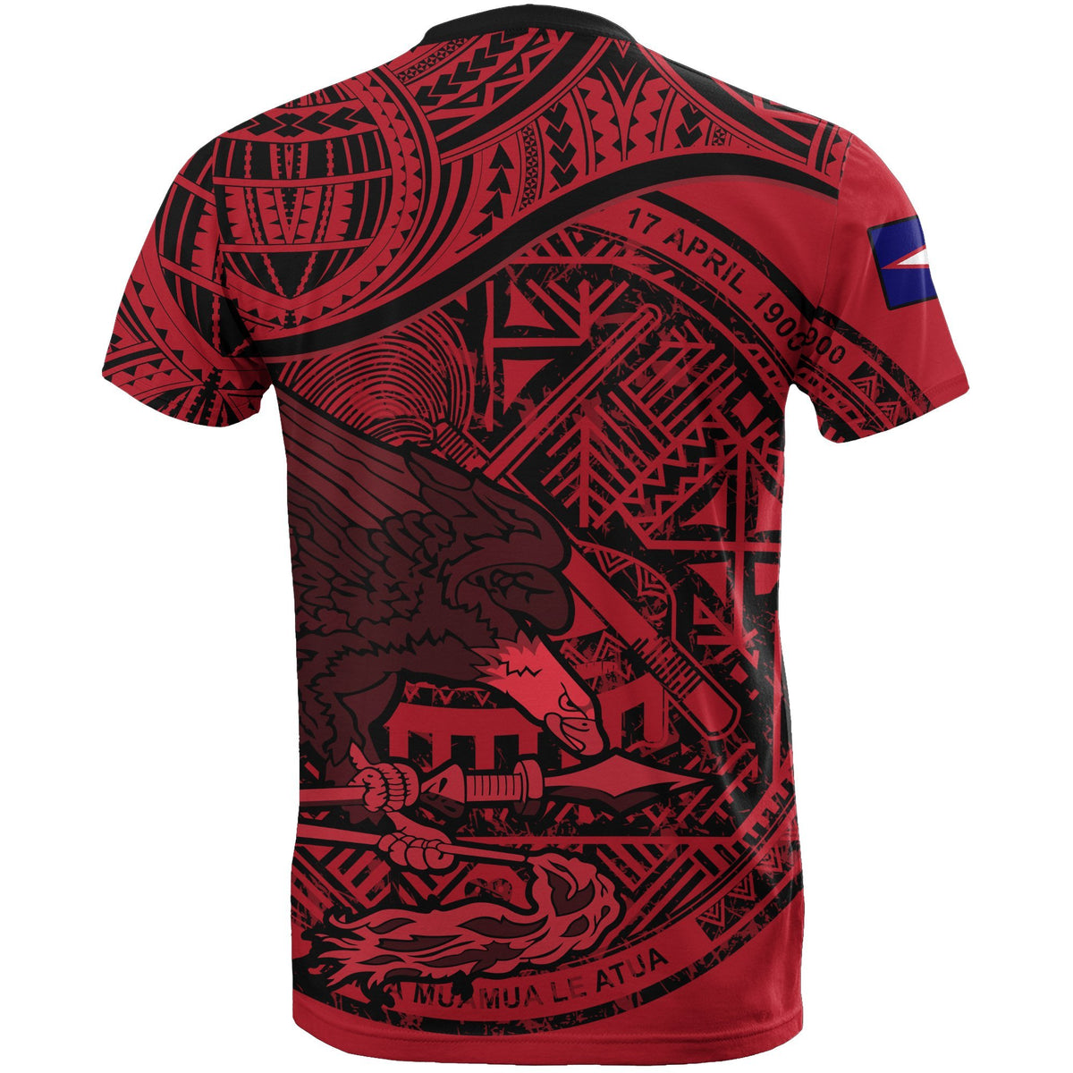 American Samoa T Shirt American Samoan Flag Seal Red A02 - Polynesian Pride