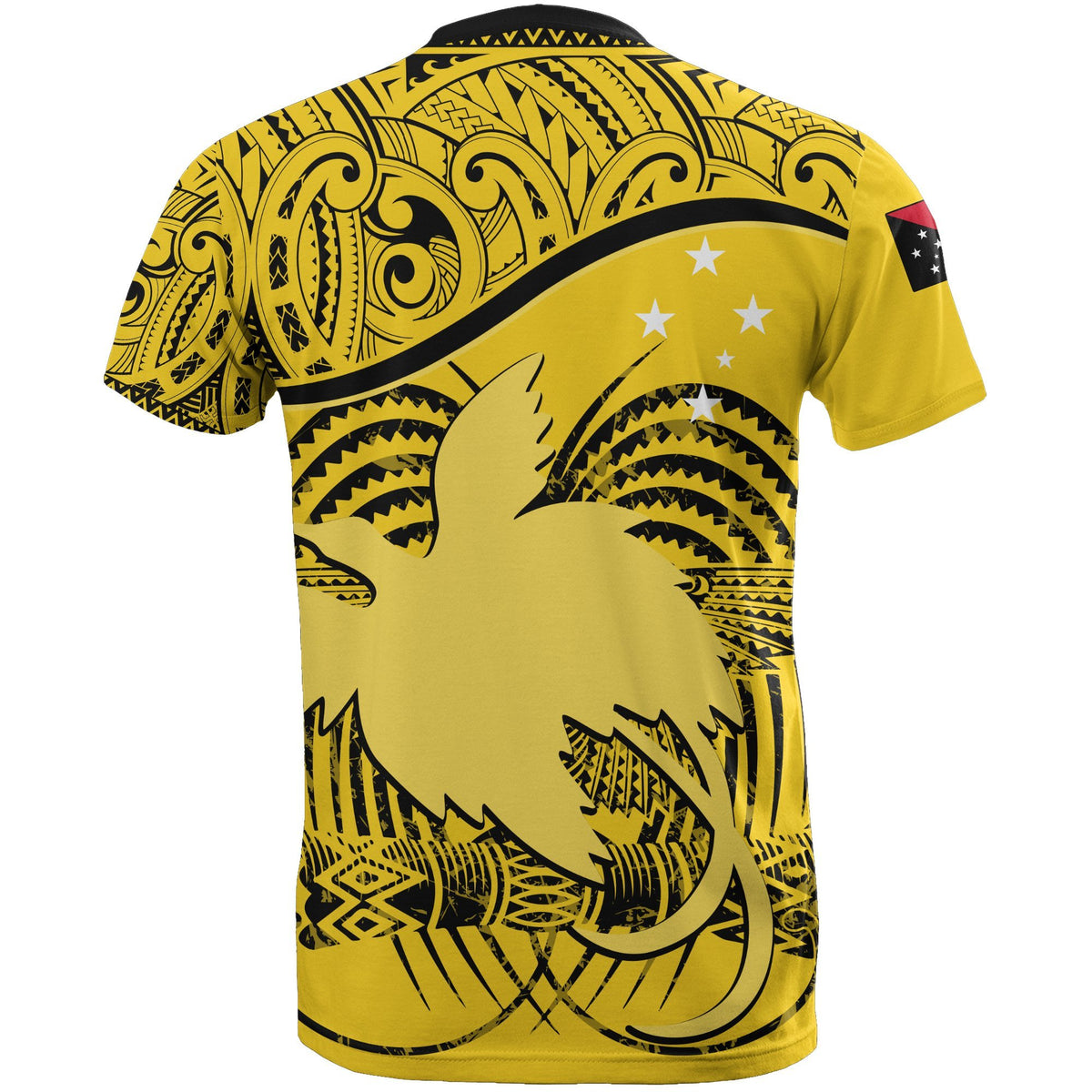 Papua New Guinea T Shirt Papua New Guinea Flag Coat Of Arms Yellow A02 - Polynesian Pride