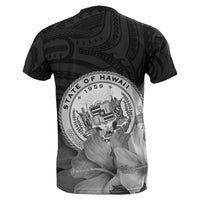 Hawaii State Hibiscus White Polynesian T Shirt Floral Style - Polynesian Pride