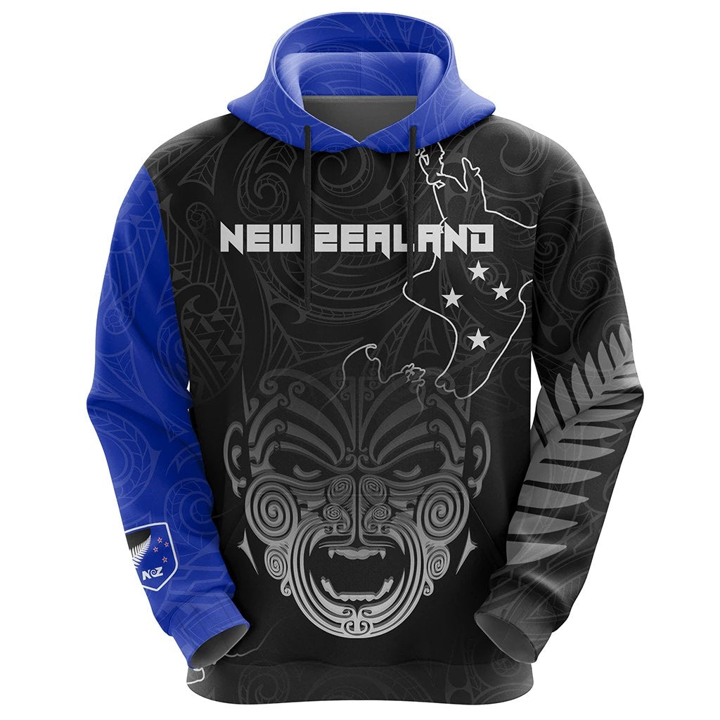New Zealand Maori Ta Moko Hoodie Unisex Black - Polynesian Pride