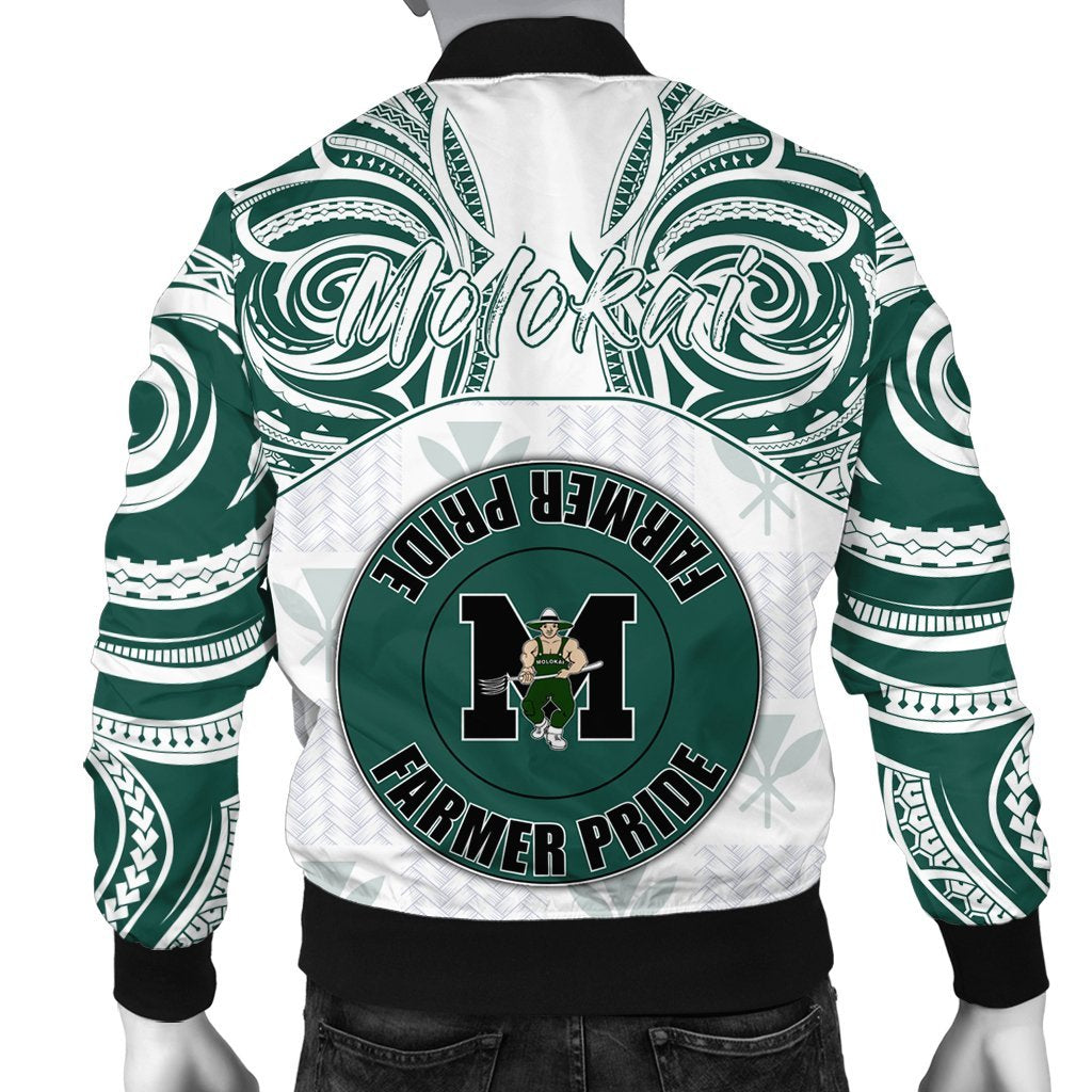 hawaiiMen's Bomber Jacket - Kanaka Molokai High School Men's Bomber Jacket Demodern Style AH - Polynesian Pride