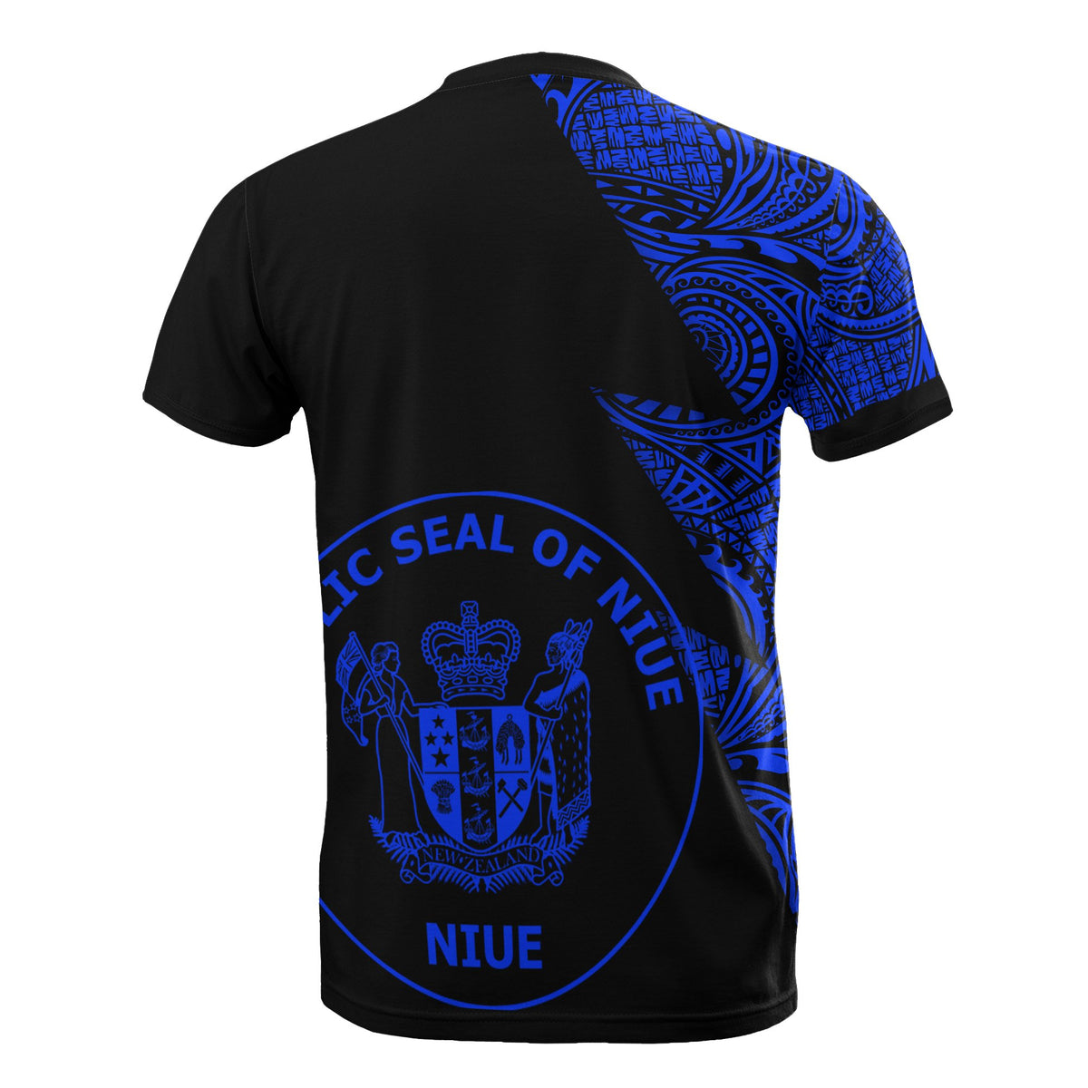 Niue Custom T Shirt Polynesian Pattern Blue Style - Polynesian Pride