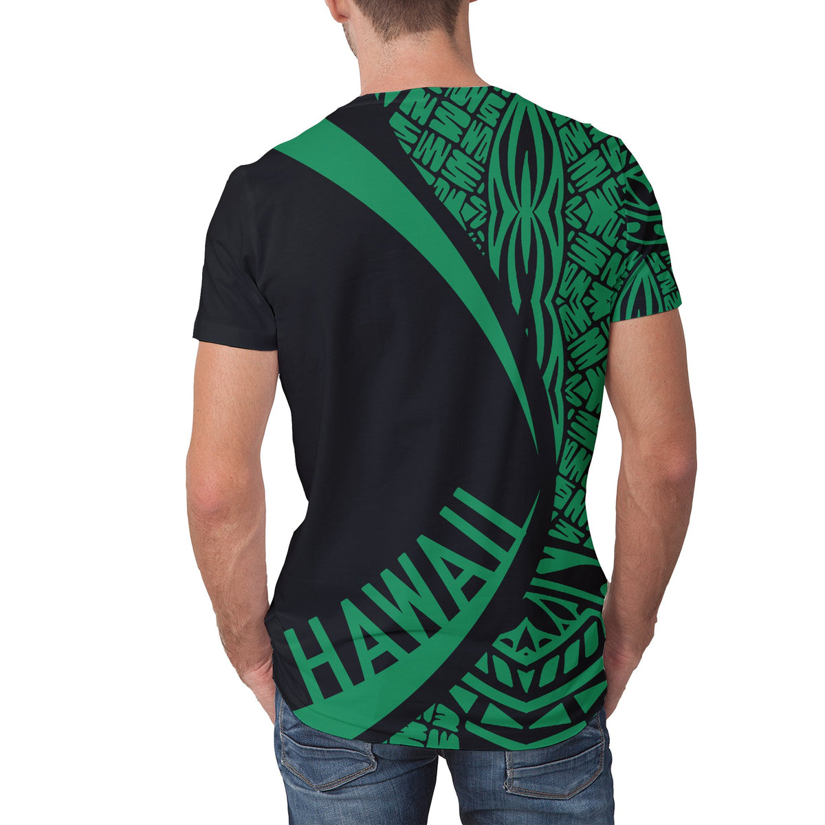 Hawaii Polynesian T Shirt Circle Style Green - Polynesian Pride