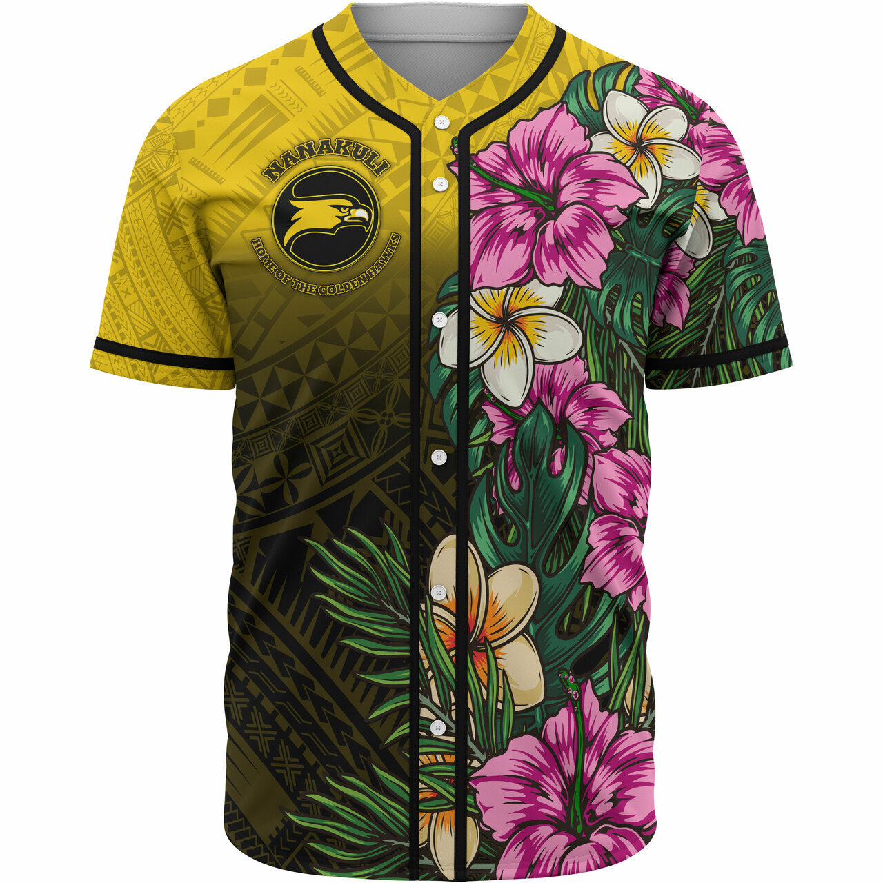 Hawaii Custom Personalised Baseball Shirt - Nanakuli High and Intermediate School Hawaiian Tropical Flowers LT10 Unisex Red - Polynesian Pride