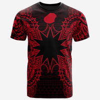 Nauru All T Shirt Nauru FLag Map Polynesian Tattoo Red - Polynesian Pride