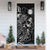 Nauru Door Cover Turtle Hibiscus Black - Polynesian Pride