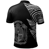Nauru Custom Polo Shirt Flash Style White - Polynesian Pride