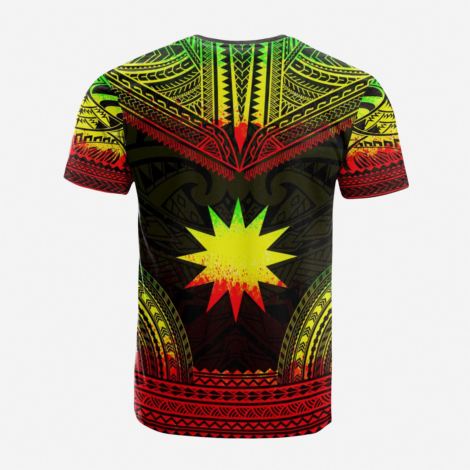 Nauru Custom T Shirt Nauru Flag Polynesian Chief Tattoo Reggae Version Unisex Reggae - Polynesian Pride
