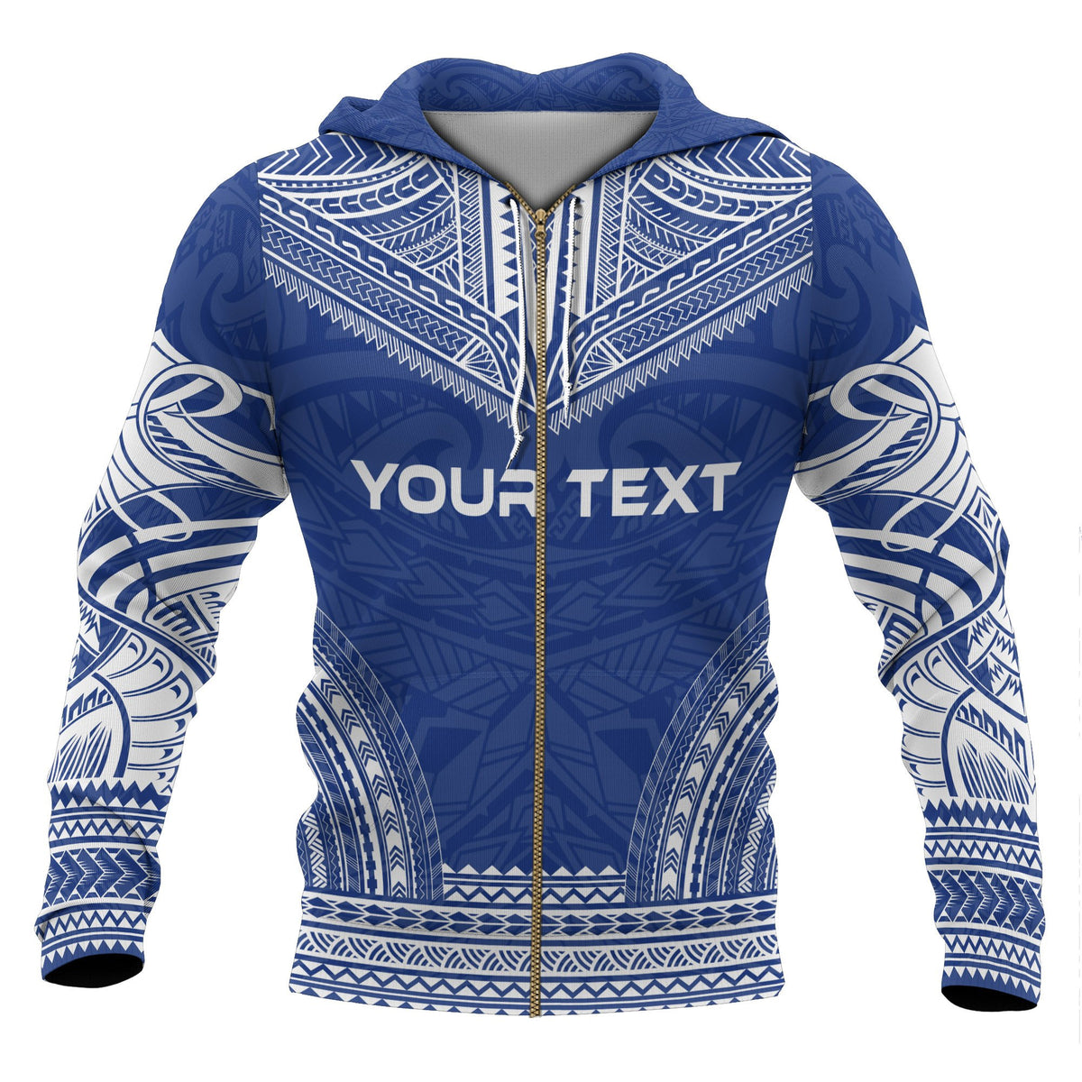 Nauru Polynesian Chief Custom Zip up Hoodie Flag Version - Polynesian Pride