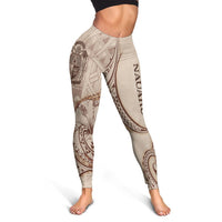 Nauru Leggings - Hibiscus Flowers Vintage Style - Polynesian Pride