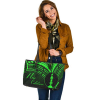 New Caledonia Leather Tote - Green Color Cross Style - Polynesian Pride