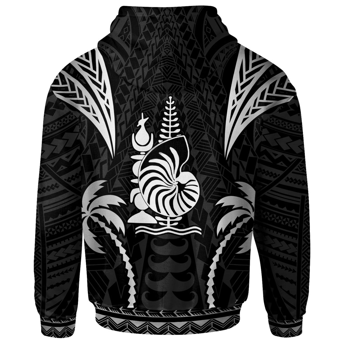 New Caledonia Hoodie Blood Runs Through My Veins Style Black - Polynesian Pride