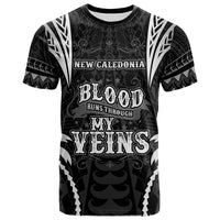 New Caledonia T Shirt Blood Runs Through My Veins Style Black Unisex Black - Polynesian Pride