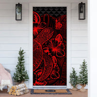 New Caledonia Door Cover Turtle Hibiscus Red - Polynesian Pride