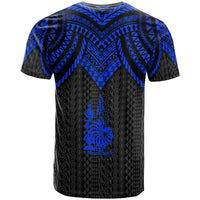 New Caledonia Custom T Shirt Polynesian Armor Style Blue - Polynesian Pride