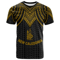 New Caledonia T Shirt Polynesian Armor Style Gold Unisex Art - Polynesian Pride