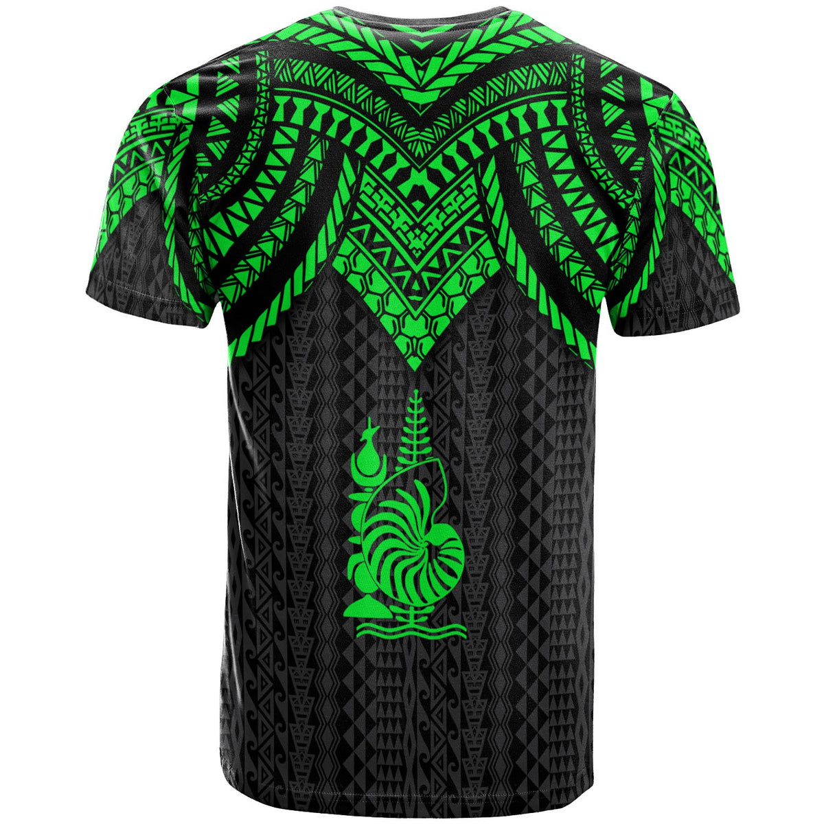 New Caledonia T Shirt Polynesian Armor Style Green - Polynesian Pride