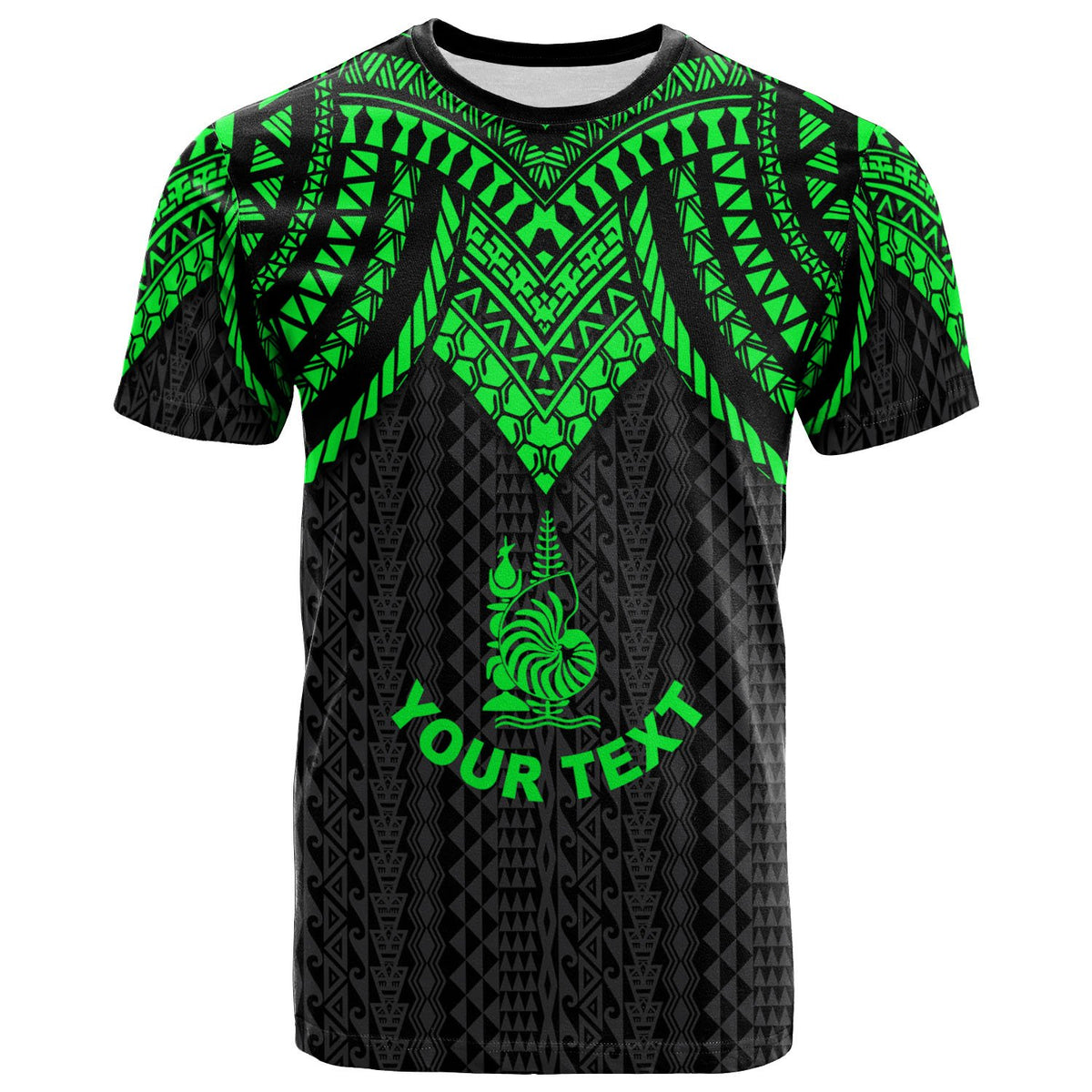 New Caledonia Custom T Shirt Polynesian Armor Style Green Unisex Art - Polynesian Pride