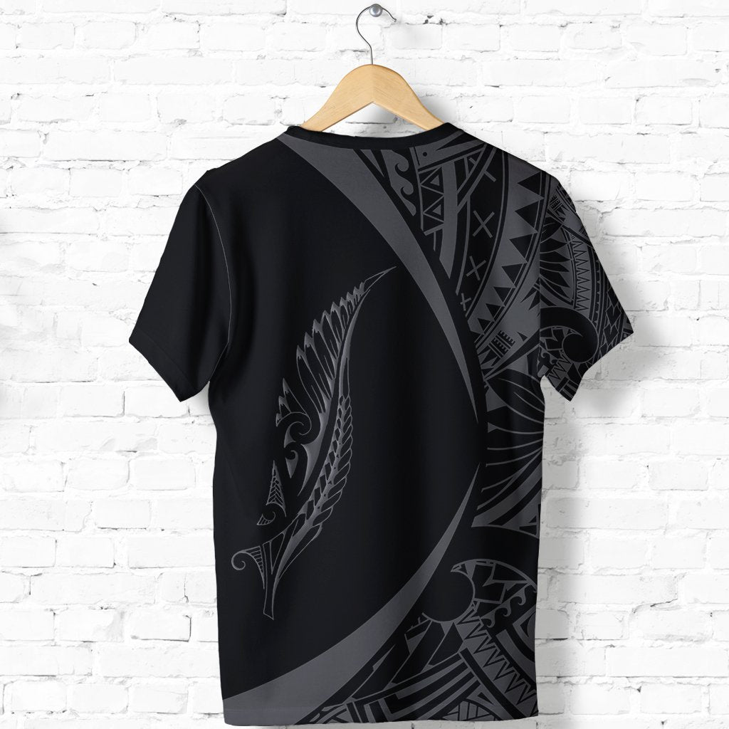 New Zealand Maori Shirt, Silver Fern Tattoo T Shirt - Polynesian Pride